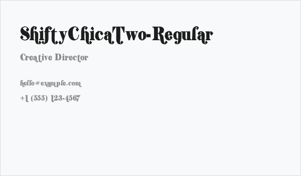 ShiftyChicaTwo-Regular Business Card