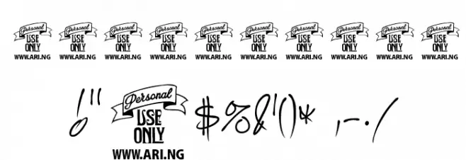 Shimes One PERSONAL USE Font OTHER CHARS