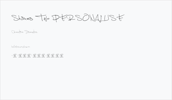 Shimes Two PERSONAL USE Business Card