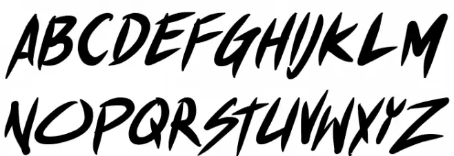 Shin Akiba Punx Bold Italic Caratteri MAIUSCOLE