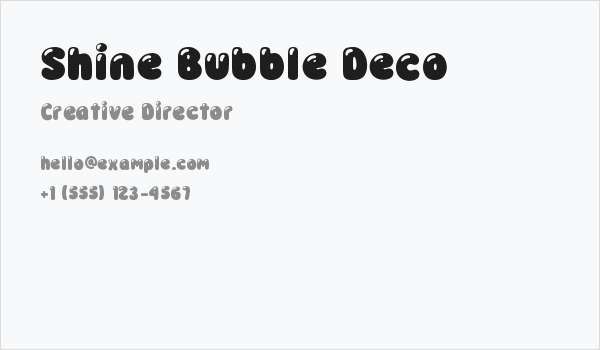 Shine Bubble Deco Business Card