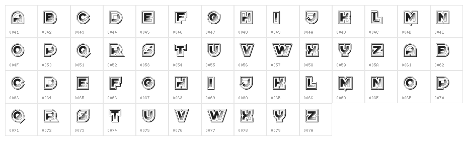 Shine Framed Regular Character Map