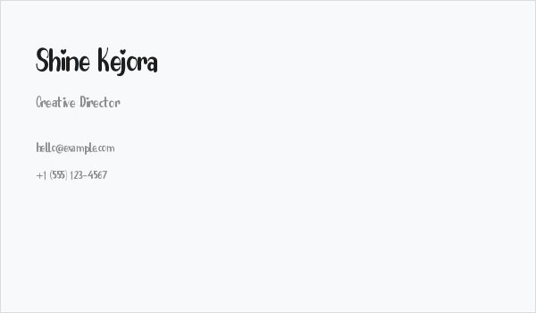 Shine Kejora Business Card