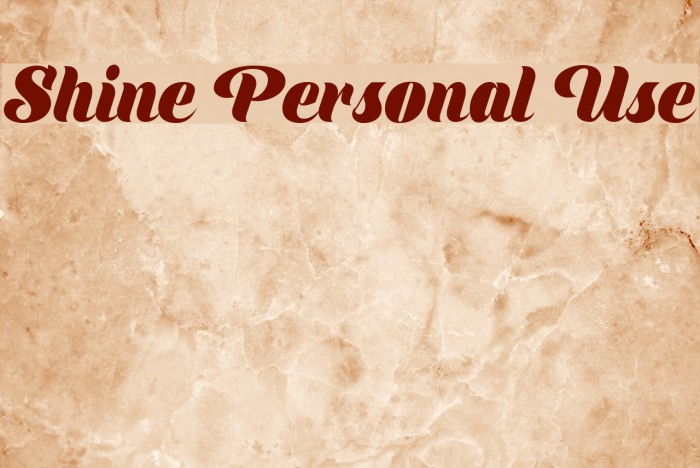 Shine Personal Use Font examples