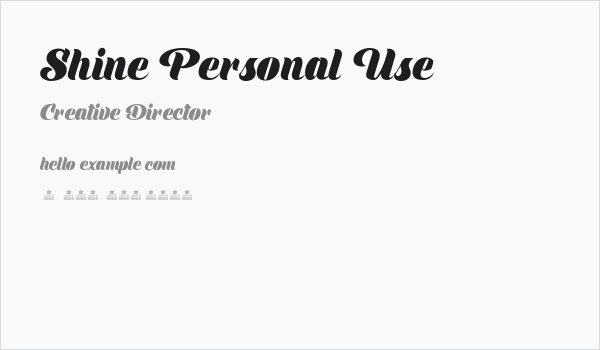 Shine Personal Use Business Card