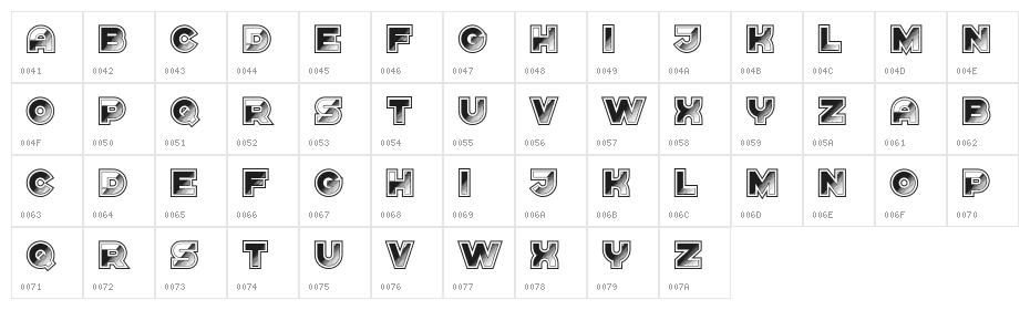 Shine Regular Character Map