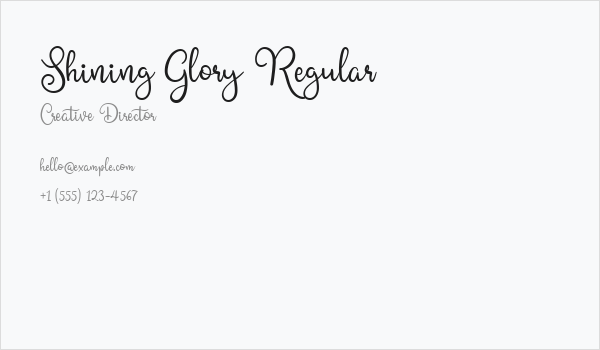 Shining Glory Regular Business Card