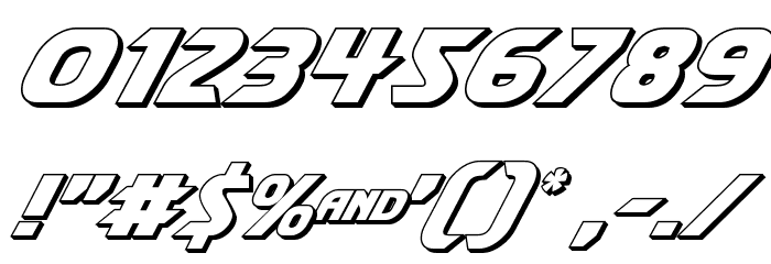 Shining Herald 3D Italic Font OTHER CHARS