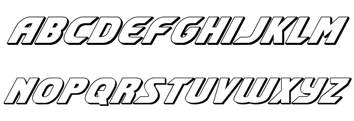 Shining Herald 3D Italic Font LOWERCASE