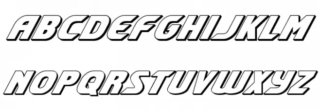 Shining Herald 3D Italic Font LOWERCASE