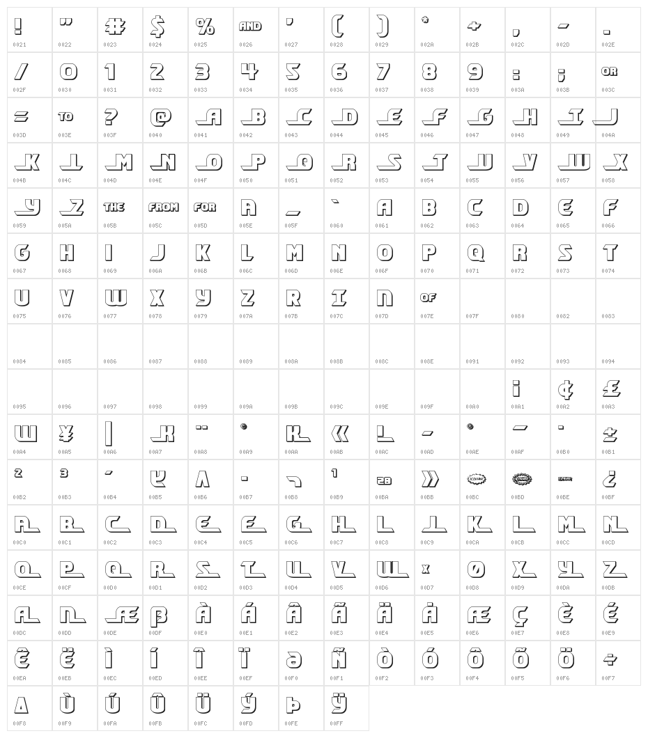 Shining Herald 3D Regular Character Map