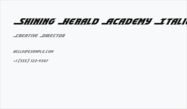 Shining Herald Academy Italic Business Card