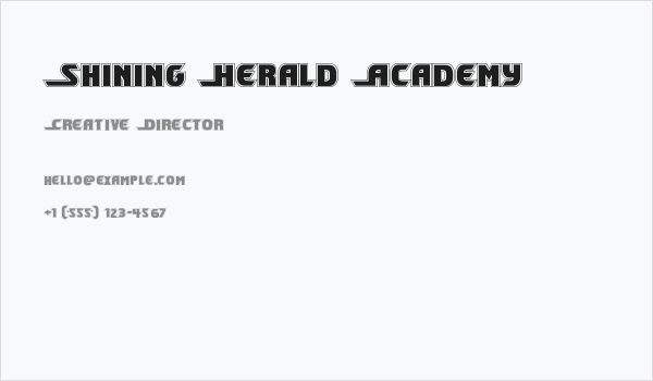 Shining Herald Academy Business Card