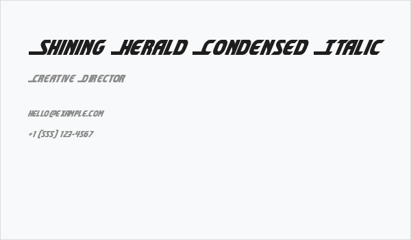 Shining Herald Condensed Italic Business Card