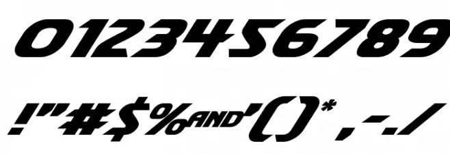 Shining Herald Expanded Italic Font OTHER CHARS