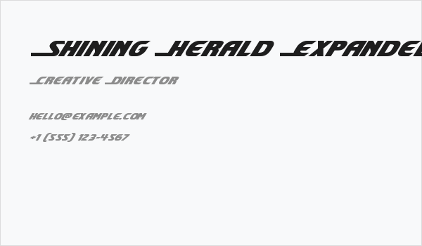Shining Herald Expanded Italic Business Card