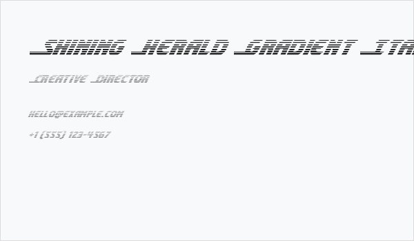 Shining Herald Gradient Italic Business Card