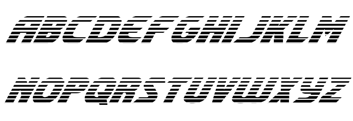 Shining Herald Gradient Italic Font LOWERCASE