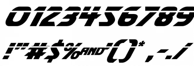 Shining Herald Laser Italic Font OTHER CHARS