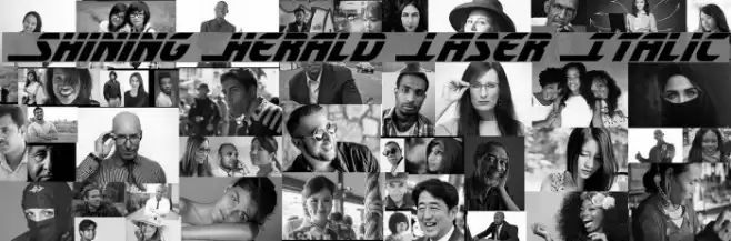 Shining Herald Laser Italic Font examples