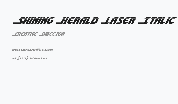 Shining Herald Laser Italic Business Card