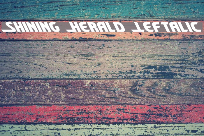 Shining Herald Leftalic Шрифта examples
