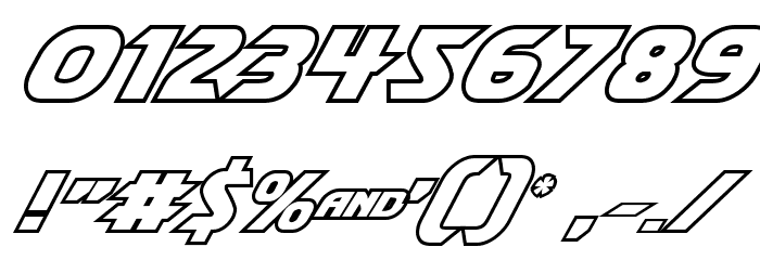 Shining Herald Outline Italic Шрифта ДРУГИЕ символов