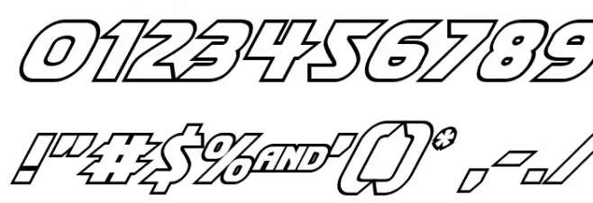 Shining Herald Outline Italic Font OTHER CHARS