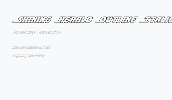 Shining Herald Outline Italic Business Card