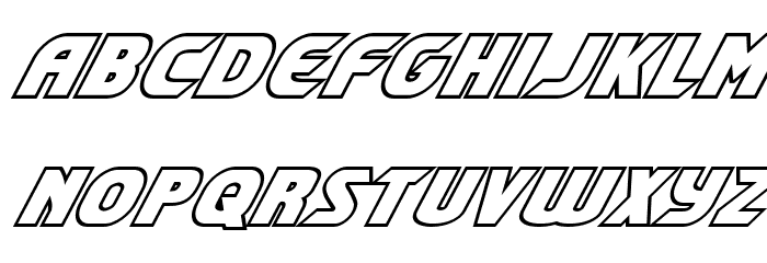 Shining Herald Outline Italic Font LOWERCASE
