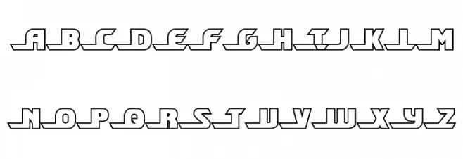 Shining Herald Outline Regular Шрифта ВЕРХНИЙ