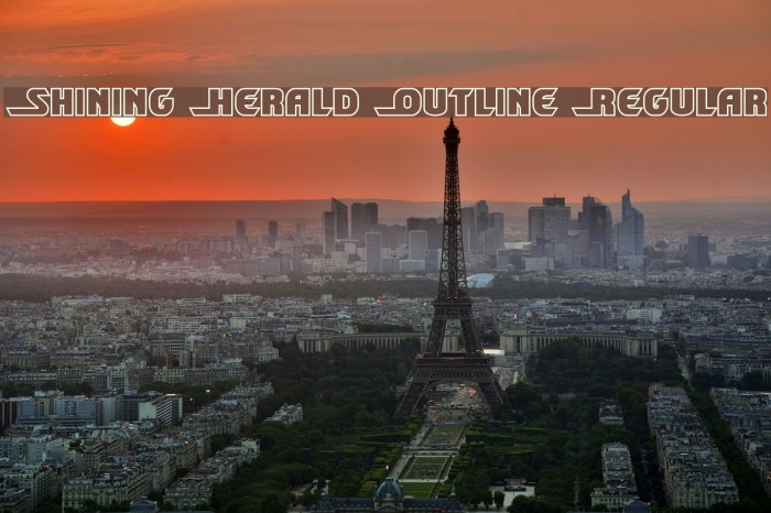 Shining Herald Outline Regular Шрифта examples