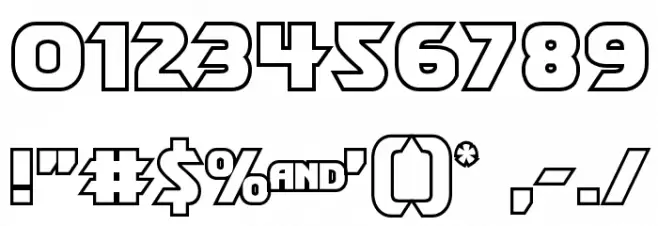 Shining Herald Outline Font OTHER CHARS