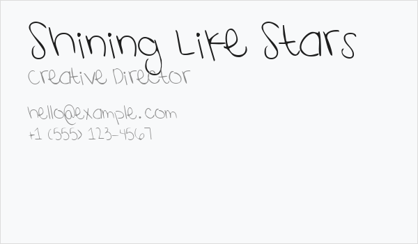 Shining Like Stars Business Card