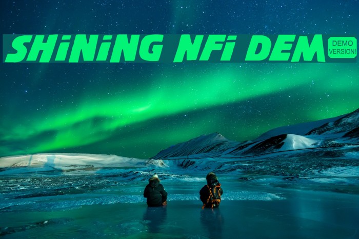 Shining NFI Demo Font examples