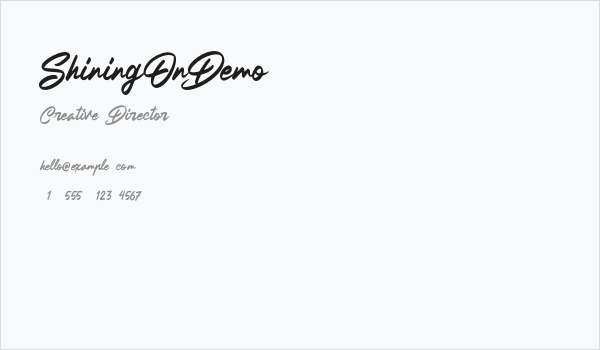 ShiningOnDemo Business Card