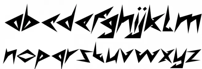 Shinobi Ninja Bold Italic फ़ॉन्ट लोअरकेस