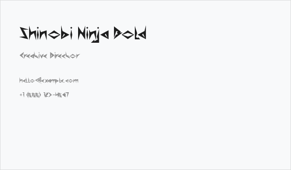 Shinobi Ninja Bold Business Card