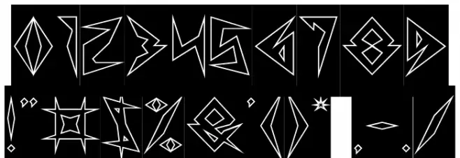 Shinobi Ninja-Hollow-Inverse Font OTHER CHARS