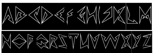 Shinobi Ninja-Hollow-Inverse Font Litere mari