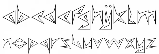 Shinobi Ninja-Hollow Schriftart Kleinbuchstaben