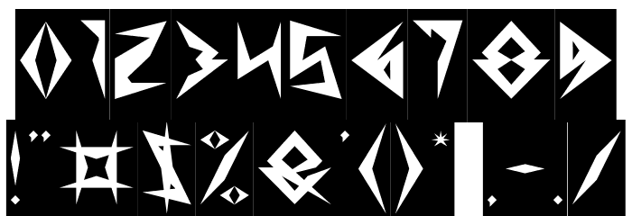 Shinobi Ninja-Inverse Font OTHER CHARS