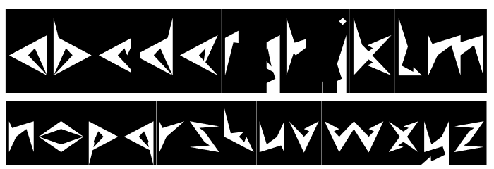 Shinobi Ninja-Inverse Font LOWERCASE