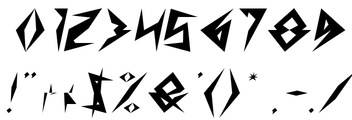 Shinobi Ninja Italic Font OTHER CHARS