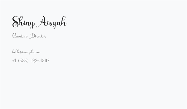 Shiny Aisyah Business Card