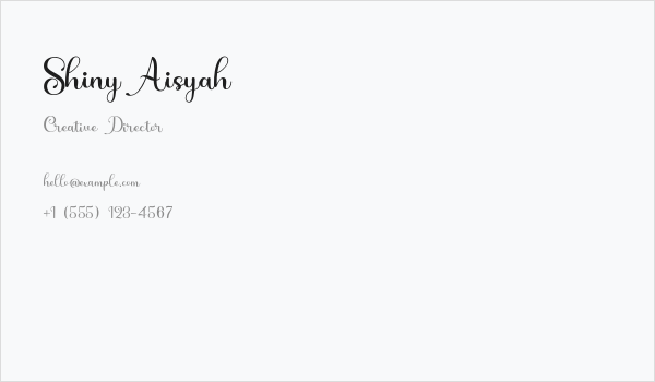 Shiny Aisyah Business Card