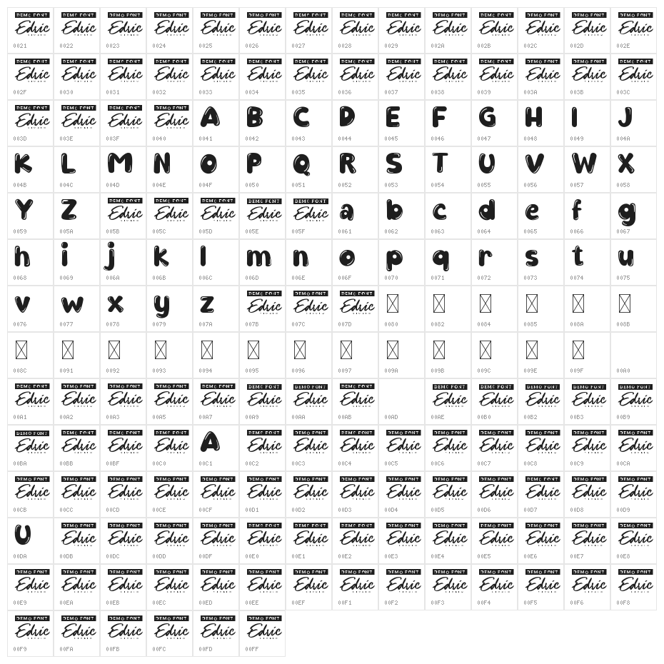 Shiny Balloon Demo Character Map