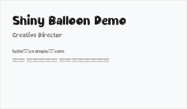 Shiny Balloon Demo Business Card