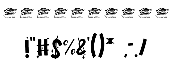Shiny Unicorn Display - Personal Use Font OTHER CHARS