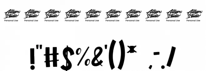 Shiny Unicorn - Personal Use Font OTHER CHARS